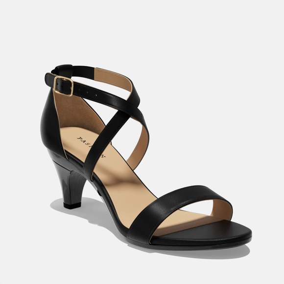 Pashion Footwear Shoes - CONVERTIBLE HEEL - Pashion 1.0 The Sandal - Coal Leather Stiletto 3 Inch